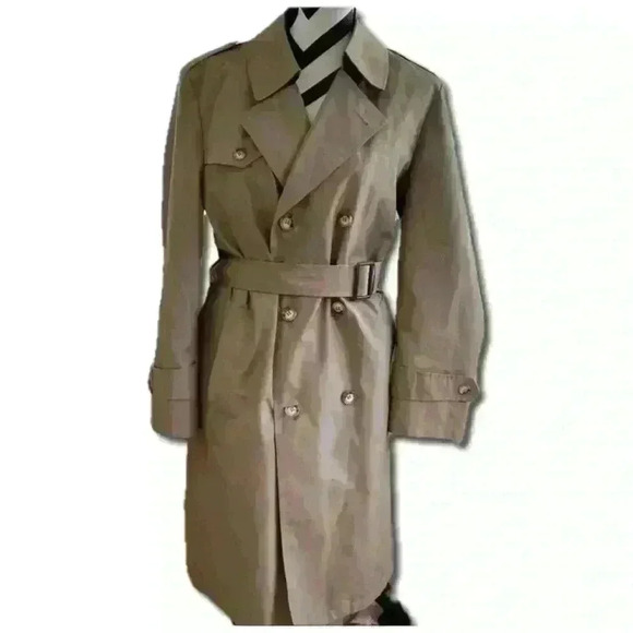 Botany Weathertopper beige, double breasted trench coat with plush liner;size 38 - Picture 1 of 10